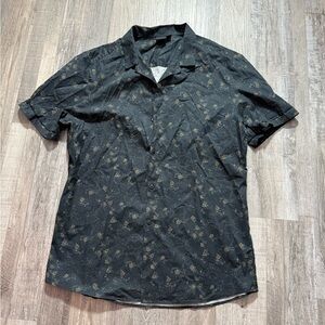 ASOS Black Casual Button Down Shirt with Subtle Pattern casual